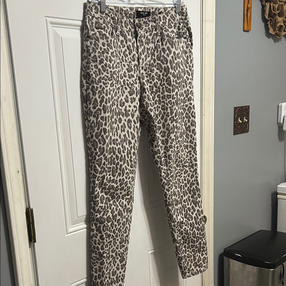 Nine West Leopard Print Skinny Jeans.